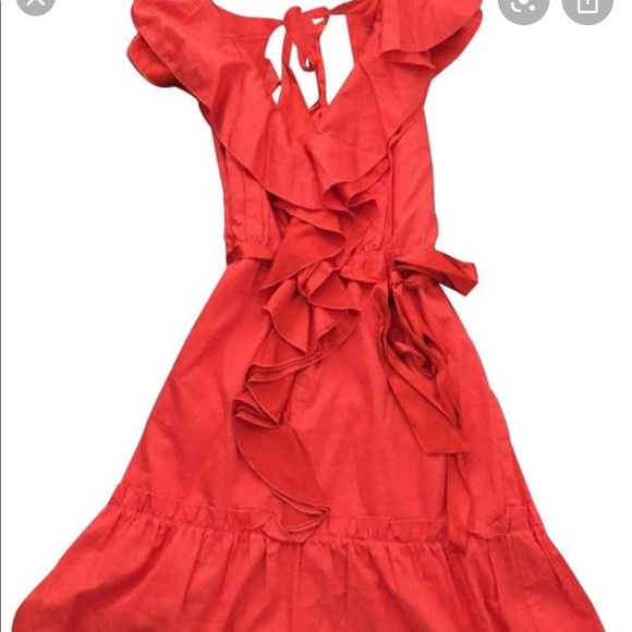 Bebe Orange Ruffle Halter Dress - Picture 8 of 8